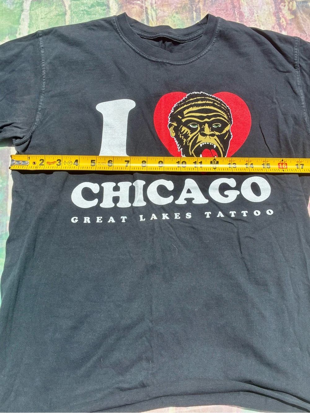 "I Heart Chicago" Tattoo Graphic Tee - Black